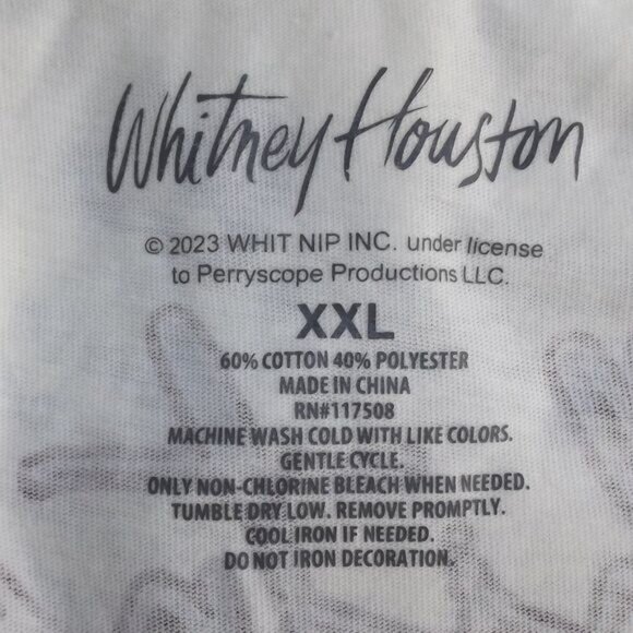 WHITNEY HOUSTON Concert Tshirt, XXL, Off-white, 1987, Photo, Short sleeves, - Picture 9 of 9